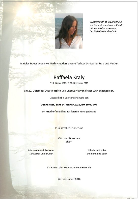 Erinnerungsbild für Raffaela Kraly