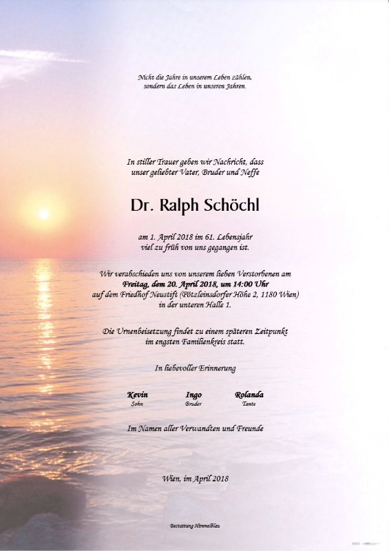 Erinnerungsbild für Dr. Ralph Schöchl