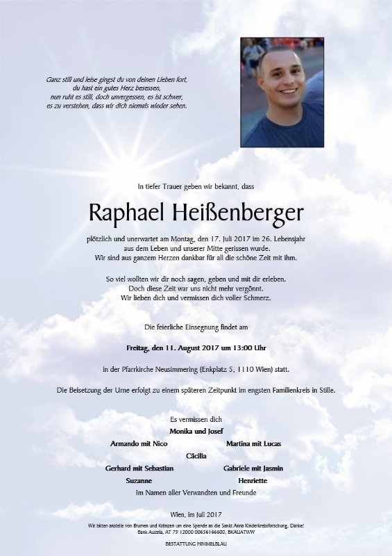 Erinnerungsbild für Raphael Heißenberger