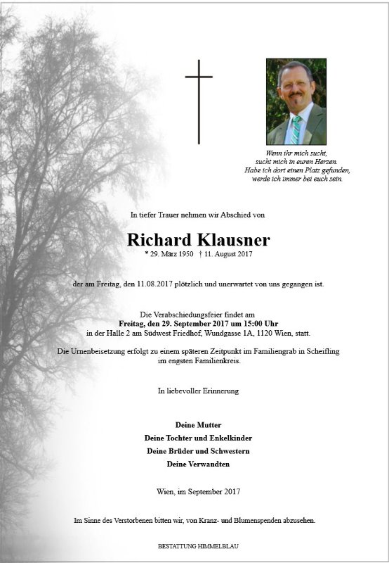 Erinnerungsbild für Richard Klausner
