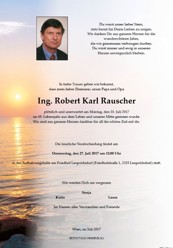 Erinnerungsbild für Ing. Robert Karl Rauscher