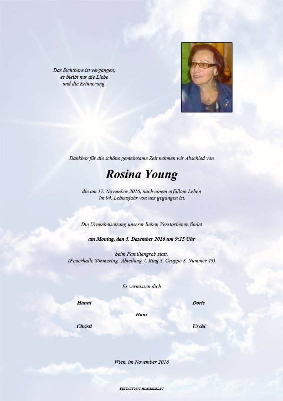 Erinnerungsbild für Rosina Young
