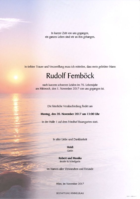 Erinnerungsbild für Rudolf Femböck