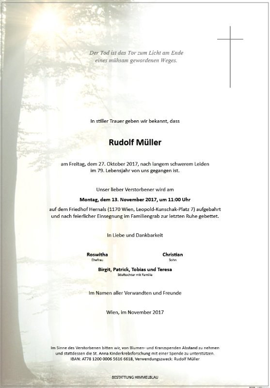Erinnerungsbild für Rudolf Müller