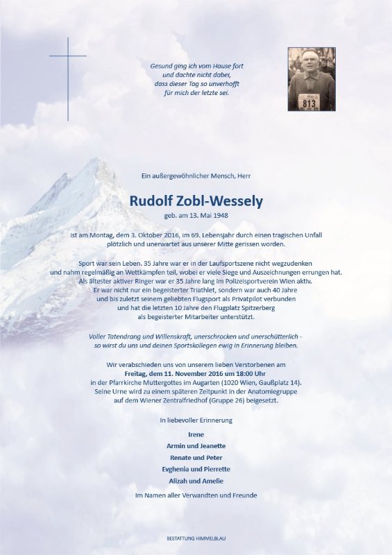 Erinnerungsbild für Rudolf Zobl-Wessely