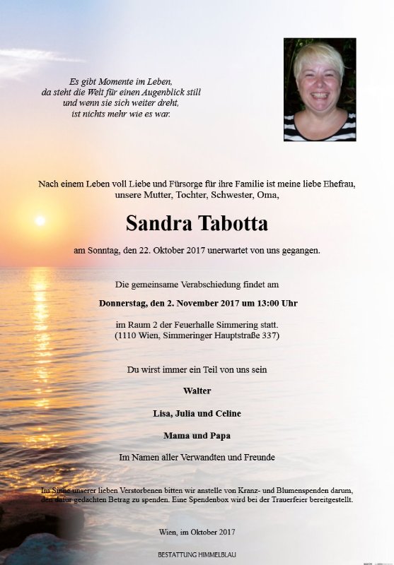 Erinnerungsbild für Sandra Tabotta