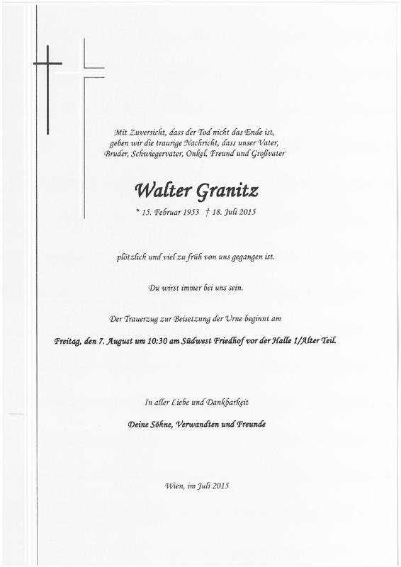 Erinnerungsbild für Walter Granitz