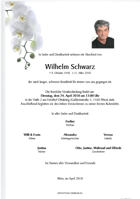 Erinnerungsbild für Wilhelm Schwarz
