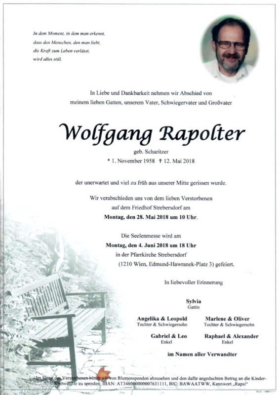 Erinnerungsbild für Wolfgang Rapolter