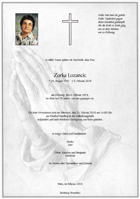 Erinnerungsbild für Zorka Lozancic